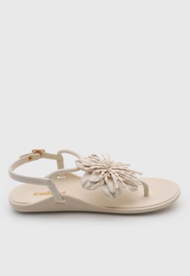 Rasteira Feminina Colcci Detalhe Flor Bege