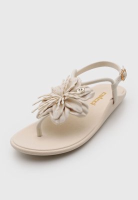 Rasteira Feminina Colcci Detalhe Flor Bege