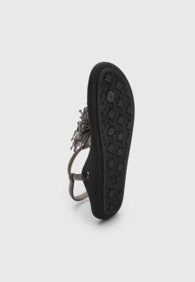 Rasteira Feminina Colcci Detalhe Floral Preta