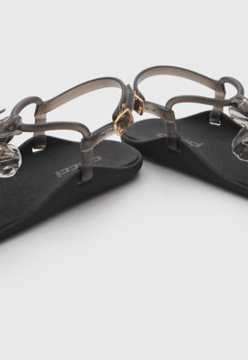 Rasteira Feminina Colcci Detalhe Floral Preta