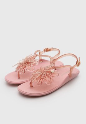 Rasteira Feminina Colcci Detalhe Floral Rosa
