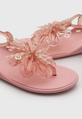 Rasteira Feminina Colcci Detalhe Floral Rosa