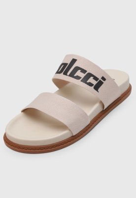 Rasteira Feminina Colcci Duas Tiras Logo Off-White