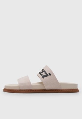 Rasteira Feminina Colcci Duas Tiras Logo Off-White