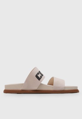 Rasteira Feminina Colcci Duas Tiras Logo Off-White
