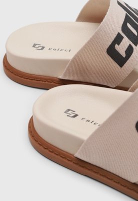 Rasteira Feminina Colcci Duas Tiras Logo Off-White