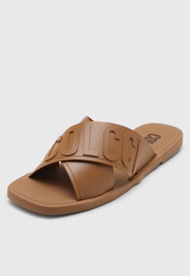 Rasteira Feminina Colcci Faixa Logo Marrom