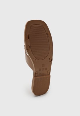 Rasteira Feminina Colcci Faixa Logo Marrom