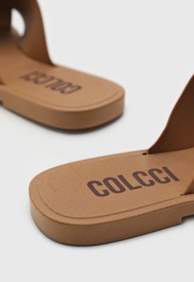Rasteira Feminina Colcci Faixa Logo Marrom