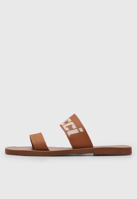 Rasteira Feminina Colcci Logo Marrom