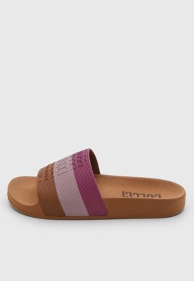 Rasteira Feminina Colcci Slide Faixa Colorida Rosa