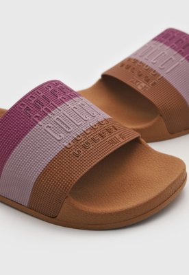 Rasteira Feminina Colcci Slide Faixa Colorida Rosa