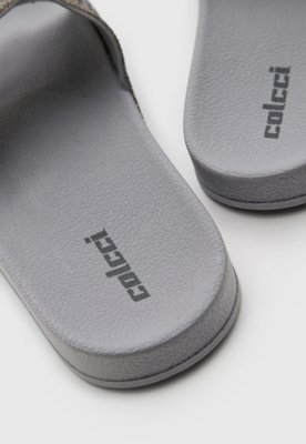 Rasteira Feminina Colcci Slide Pedraria Cinza