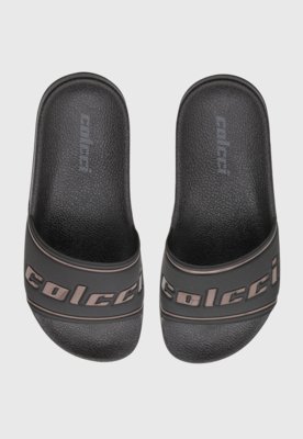 Rasteira Feminina Colcci Slide Tiras Largas Preta