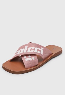 Rasteira Feminina Colcci Tiras Cruzadas Rosa