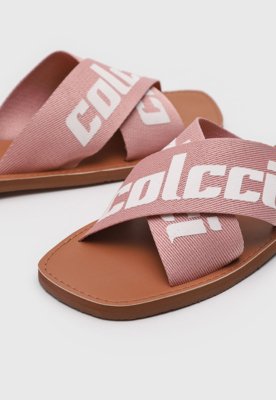 Rasteira Feminina Colcci Tiras Cruzadas Rosa