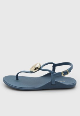Rasteira Feminina Colcci Tiras Detalhe Metal Azul