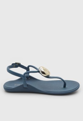 Rasteira Feminina Colcci Tiras Detalhe Metal Azul