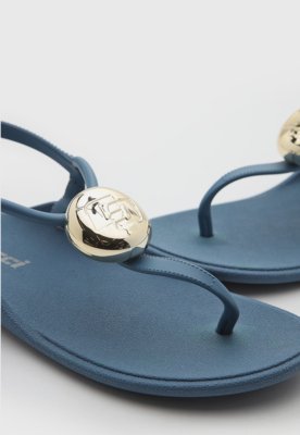Rasteira Feminina Colcci Tiras Detalhe Metal Azul