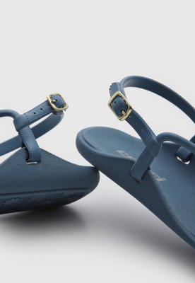 Rasteira Feminina Colcci Tiras Detalhe Metal Azul