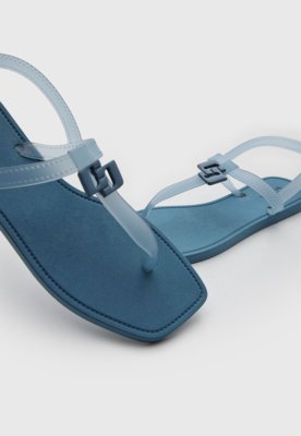 Rasteira Feminina Colcci Tiras Fivela Azul