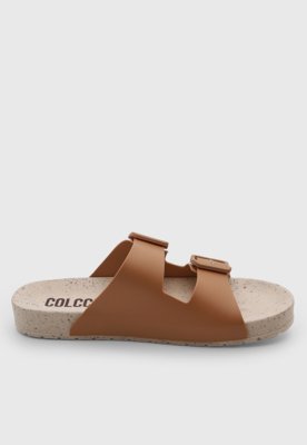 Rasteira Feminina Colcci Tiras Fivelas Marrom