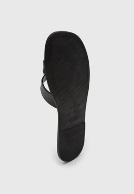 Rasteira Feminina Colcci Tiras Logo Preta