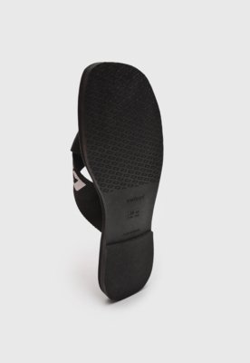 Rasteira Feminina Colcci Tiras Logo Preta