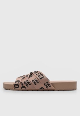 Rasteira Slide Colcci Logo Bege