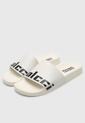 Rasteira Slide Colcci Logo Branco