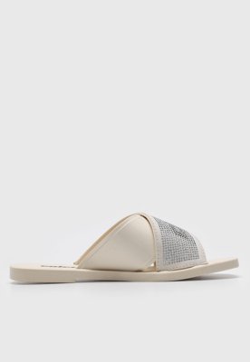 Rasteira Slide Colcci Logo Hotfix Off-White