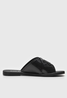 Rasteira Slide Colcci Logo Preta