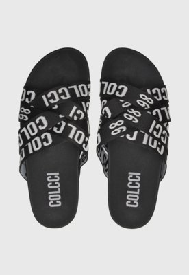 Rasteira Slide Colcci Logo Preta