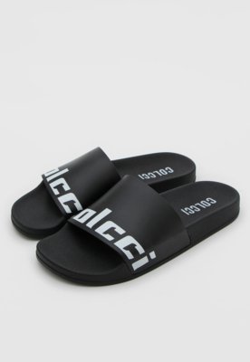 Rasteira Slide Colcci Logo Preta