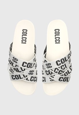 Rasteira Slide Colcci Tiras Branca