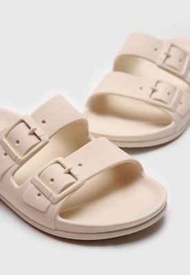 Rasteirinha Papete Colcci Fivelas Off-White