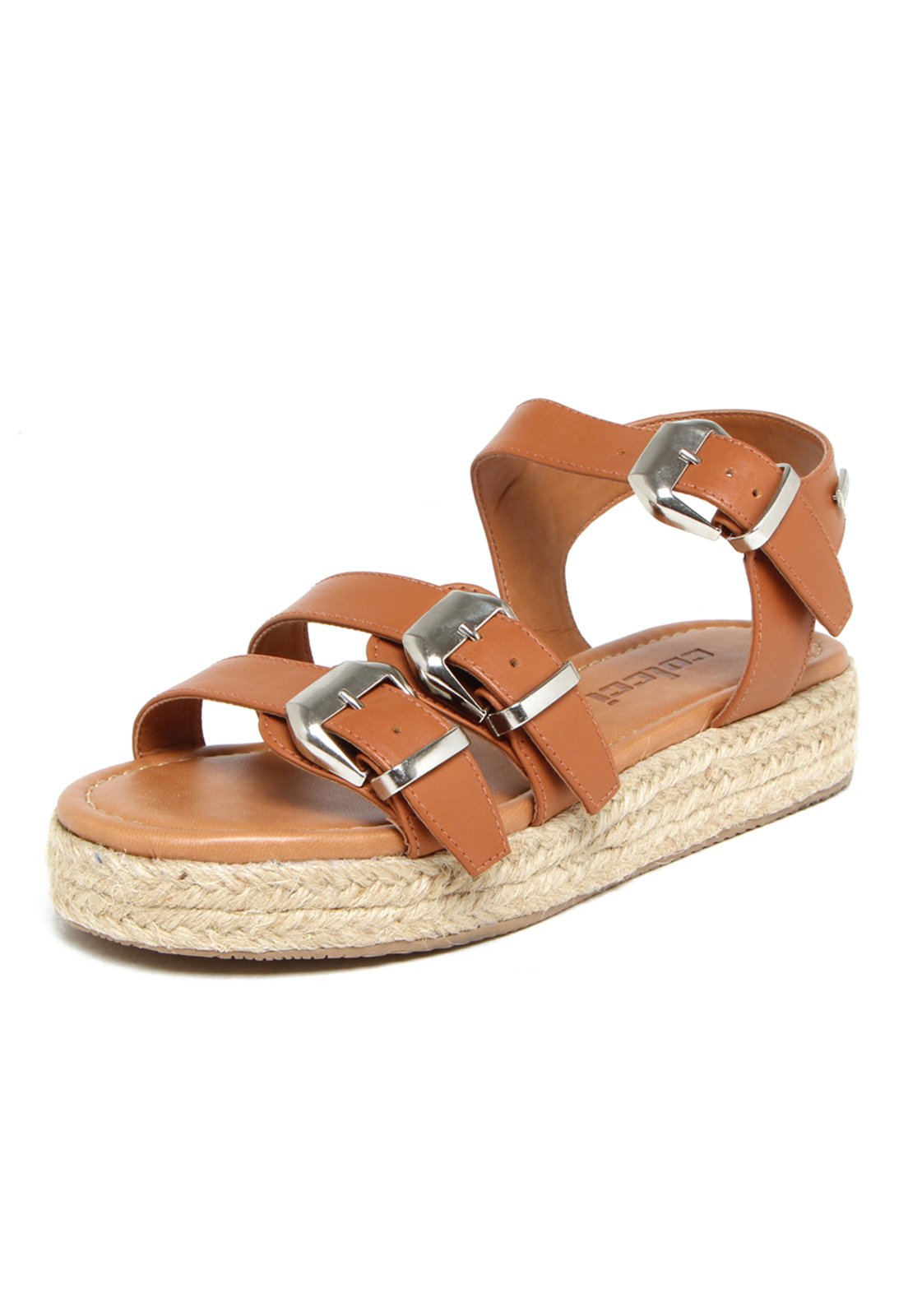 sandalia flatform couro