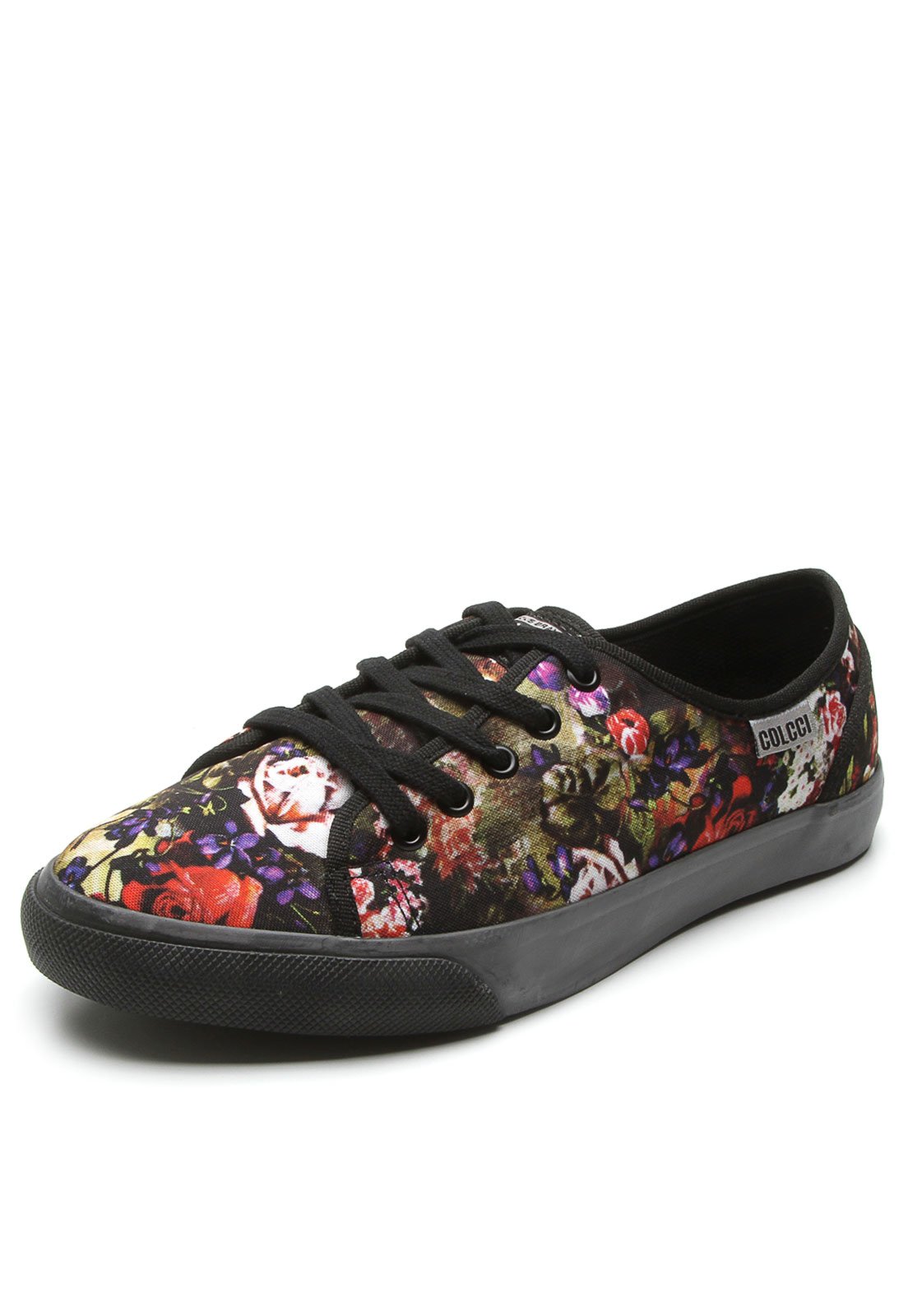 Casual Tênis DAFITI SHOES Floral Preto - Compre Agora