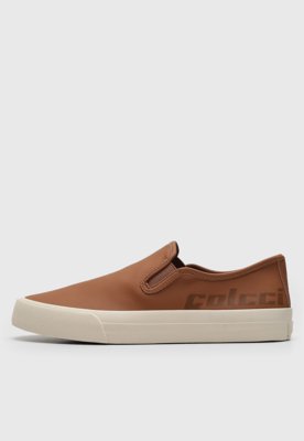 Tênis Material Resistente Slip On Colcci Liso Caramelo