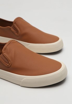 Tênis Material Resistente Slip On Colcci Liso Caramelo