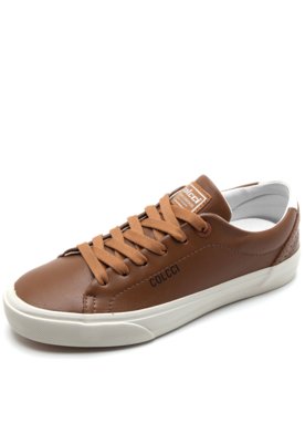 Tênis Couro Colcci Logo Caramelo Menor preço em Tênis Couro Colcci Logo Caramelo