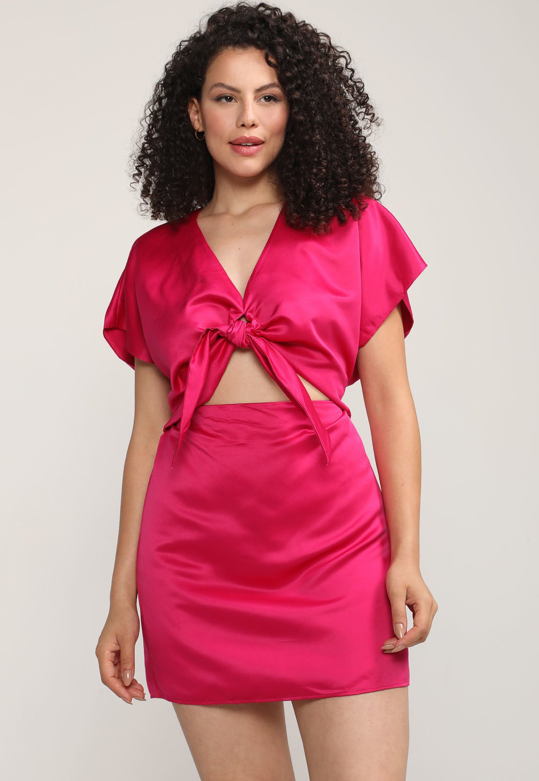 Vestido rosa satin cut out – dress&dress