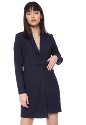 Vestido Colcci Curto Com Cinto Azul-marinho Menor preço em Vestido Colcci Curto Com Cinto Azul-marinho