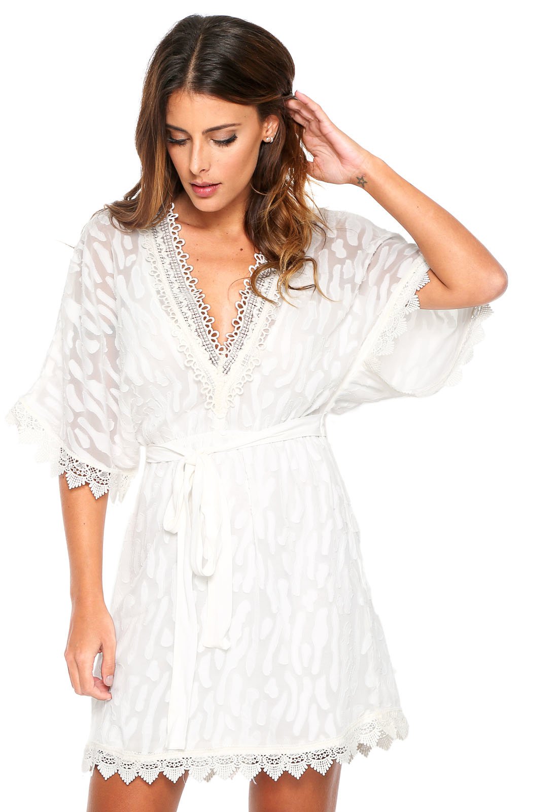 dafiti vestido branco renda