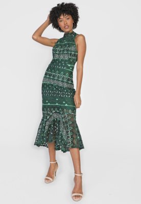 Vestido Colcci Midi Sereia Verde Menor preço em Vestido Colcci Midi Sereia Verde