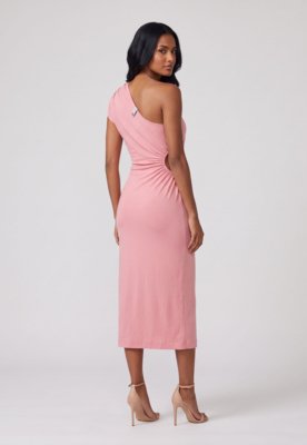 Vestido Feminino Colcci Assimétrico Drapeado Rosa