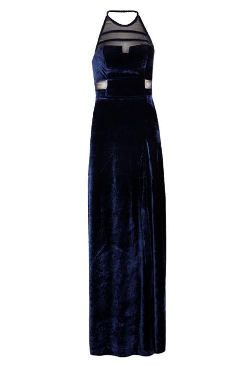 Vestido longo best sale de veludo azul