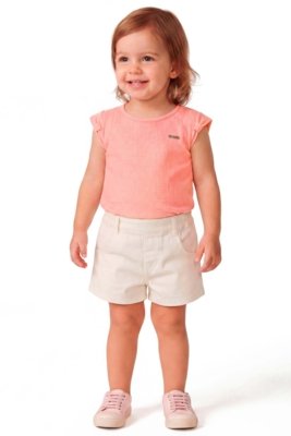 Blusa Infantil Menina Mangas Com Laços Colorittá Rosa