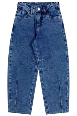 Calça Jeans Infantil Menina Barrel Colorittá Azul
