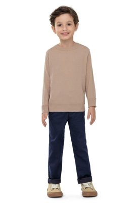 Calça Reta Infantil Menino Sarja Colorittá Azul